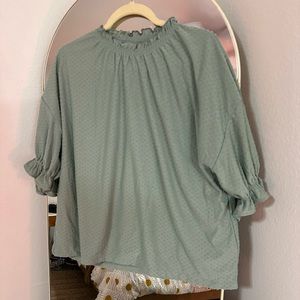 Madewell Mockneck Dotted Blouse
